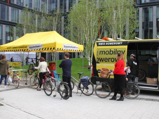 Mobilny Serwis Rowerowy dla najemców budynków biurowych przy ul. Postępu w Warszawie